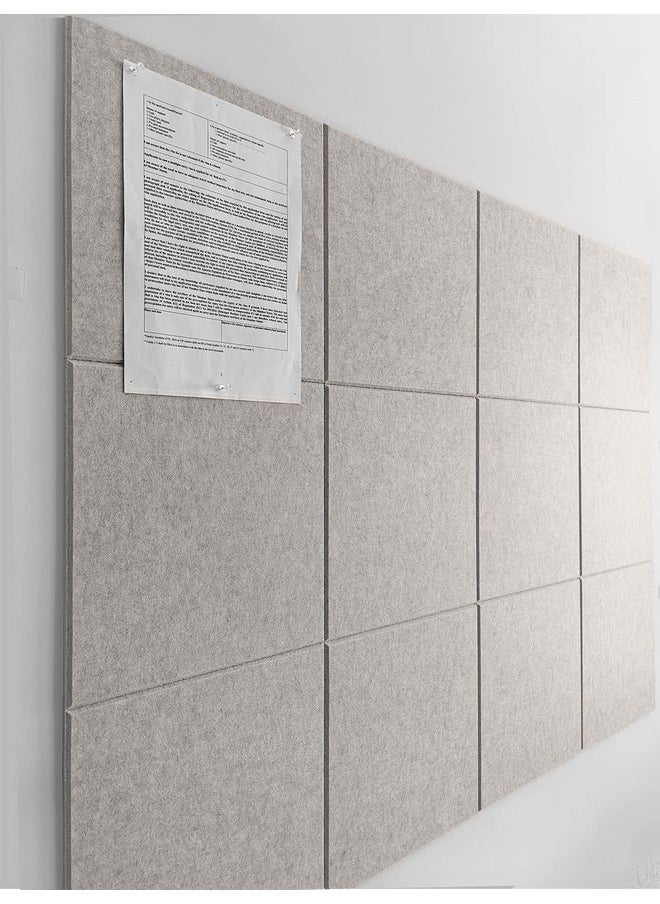 DECORITA - Large Cork Board Alternative 47X35 12 Pack Felt Wall Tiles With Safe Removable Adhesive Tabs Cork Boards For Walls Pin Board Tack Board Cork Board 48 X 36 For Home Office Latte - Image 1