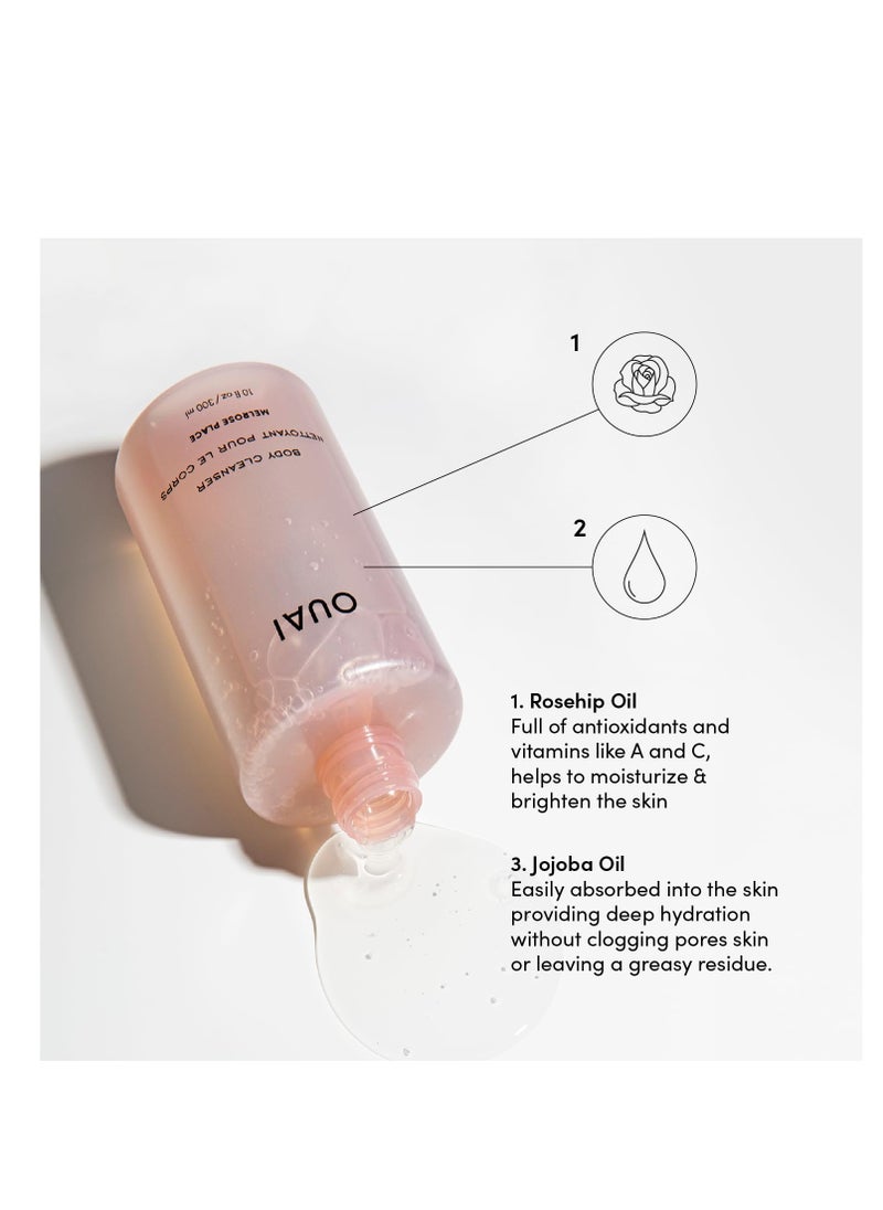 Ouai - OUAI Body Cleanser, Melrose Place - Foaming Body Wash with Jojoba Oil and Rosehip Oil to Hydrate, Nurture, Balance and Soften Skin - Paraben, Phthalate and Sulfate Free Skin Care Products - 10 Oz - Image 1