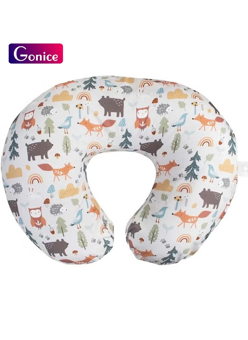 Gonice Nursing Pillow Cover, Spice Woodland Animals, Cotton Blend Fabric,Original and Luxe Breastfeeding Pillow  - Image 1