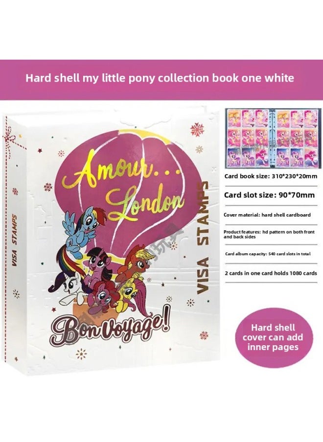 My Little Pony Card Storage Book Card Book Magic Parade Collection Book Hard Shell Loose-Leaf Nine-Gong Grid Card Book-Specification:Xiaoma-Red Nine-square Card Book With 270 Card Slots