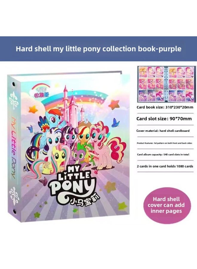My Little Pony Card Storage Book Card Book Magic Parade Collection Book Hard Shell Loose-Leaf Nine-Gong Grid Card Book-Specification:Xiaoma-Red Nine-square Card Book With 270 Card Slots