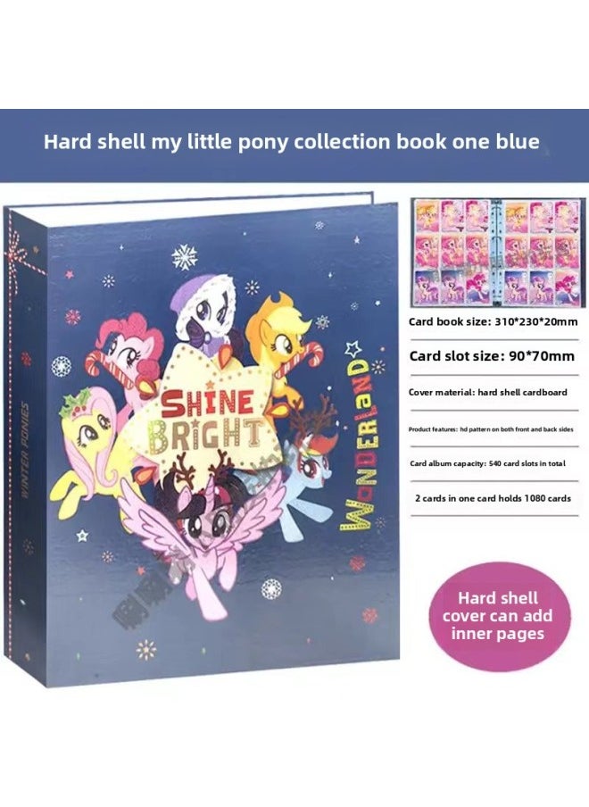 My Little Pony Card Storage Book Card Book Magic Parade Collection Book Hard Shell Loose-Leaf Nine-Gong Grid Card Book-Specification:Xiaoma-Red Nine-square Card Book With 270 Card Slots