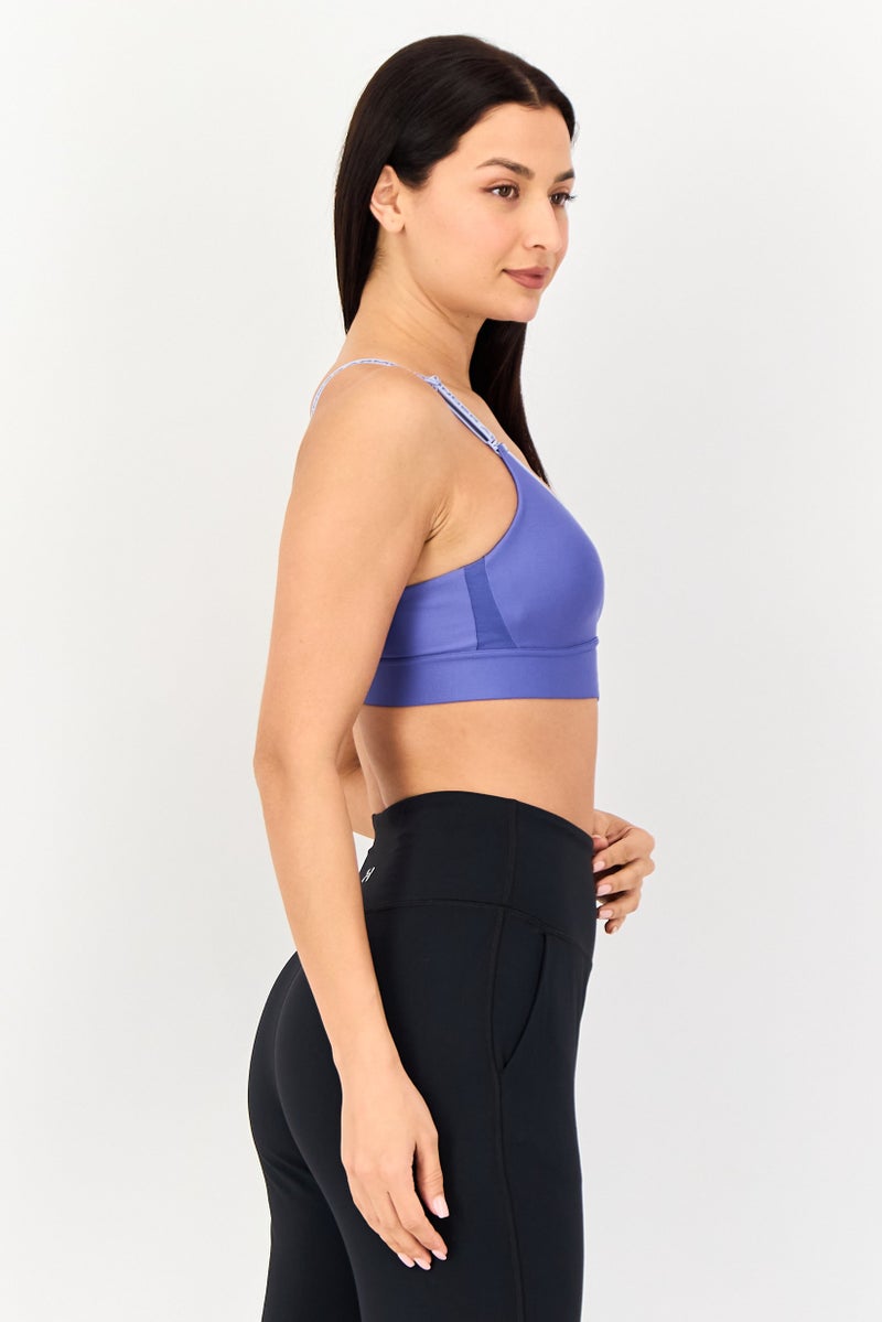 UNDER ARMOUR Women Lightly Padded Sleeveless Training Sports Bra, Blue - Image 3