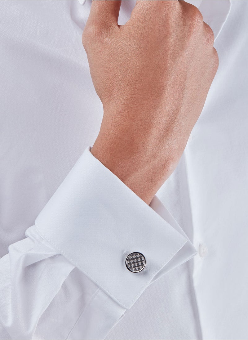 Guy Laroche - Guy Laroche Stainless Steel Cufflinks for Men, Silver, 4TX401A - Image 1