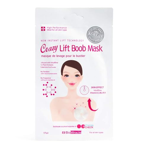 BioMiracle Breast Lift Mask - Hydrates Skin, Firms Breasts, Soothes Irritation, Fragrance Free - Image 1