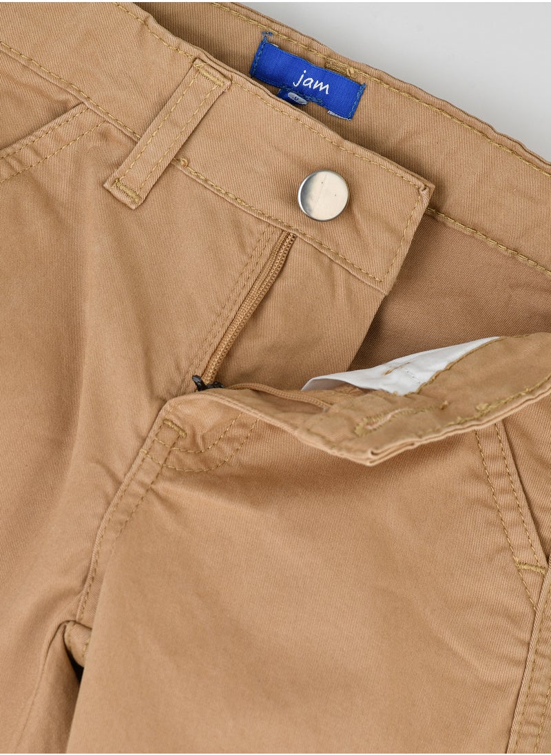 JAM - Boys Cargo Pants with Side Pockets - Khaki - Image 1