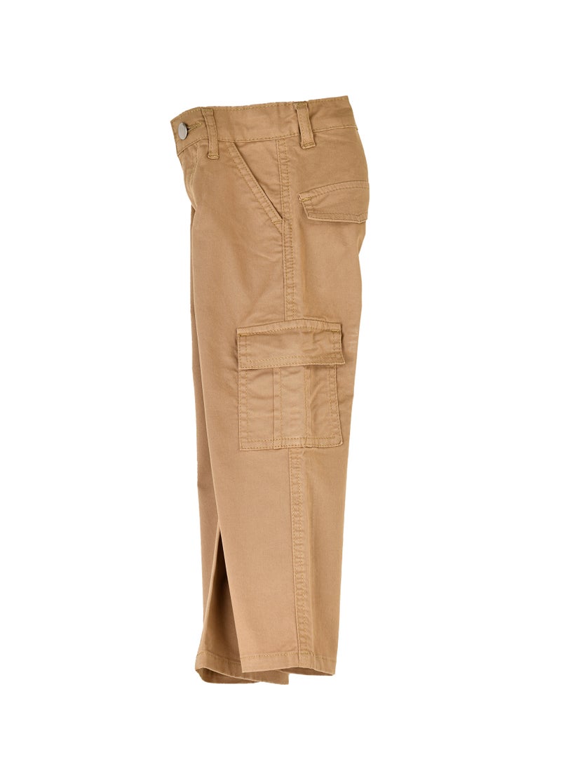 JAM - Boys Cargo Pants with Side Pockets - Khaki - Image 1
