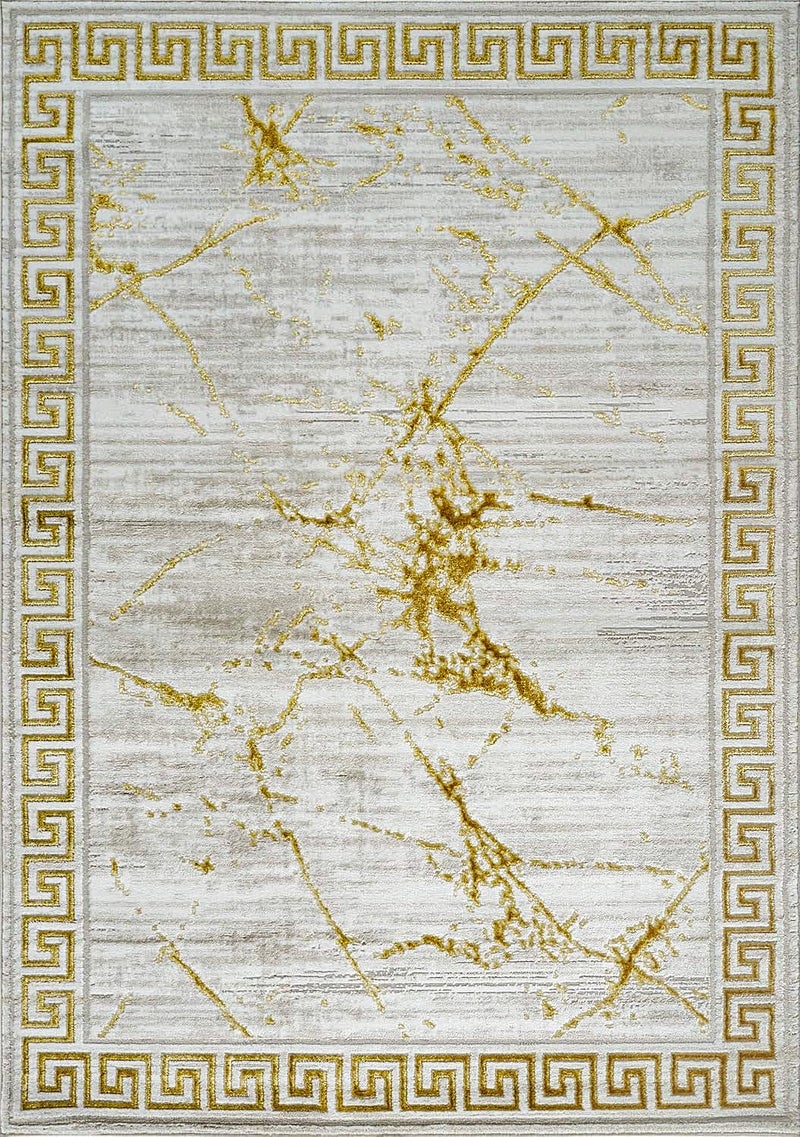 GLORY RUGS Area Rugs Marble 5X7 Cream Gold Carpet Modern Abstract Rug Living Room Dining Bedroom Rug - Image 2
