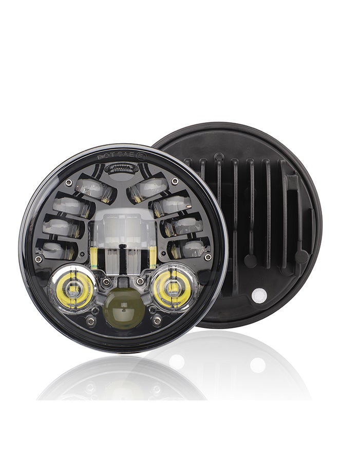 Loquat 12V Motorcycle Headlight Round LED Driving Lamp Head Lamp Fit for 5.75 inches, Retro Turn Signal - Image 1