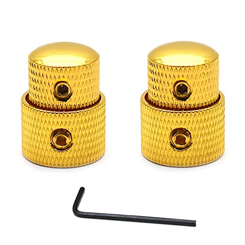SAPHUE Guitar Dual Concentric Stacked Control Knobs Sets Metal with Wrench Replacement for Electric Guitar Bass 2 Sets（Gold） - Image 1