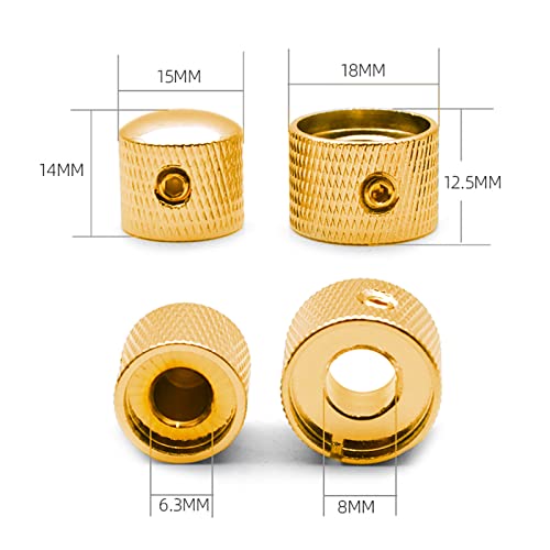 SAPHUE Guitar Dual Concentric Stacked Control Knobs Sets Metal with Wrench Replacement for Electric Guitar Bass 2 Sets（Gold） - Image 5