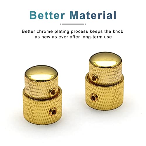 SAPHUE Guitar Dual Concentric Stacked Control Knobs Sets Metal with Wrench Replacement for Electric Guitar Bass 2 Sets（Gold） - Image 2