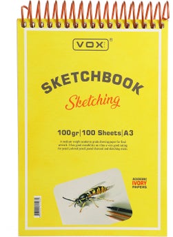 Vox Art 100 gr Sketch Drawing Book A3 100 Sheets Ivory Paper  - Image 1