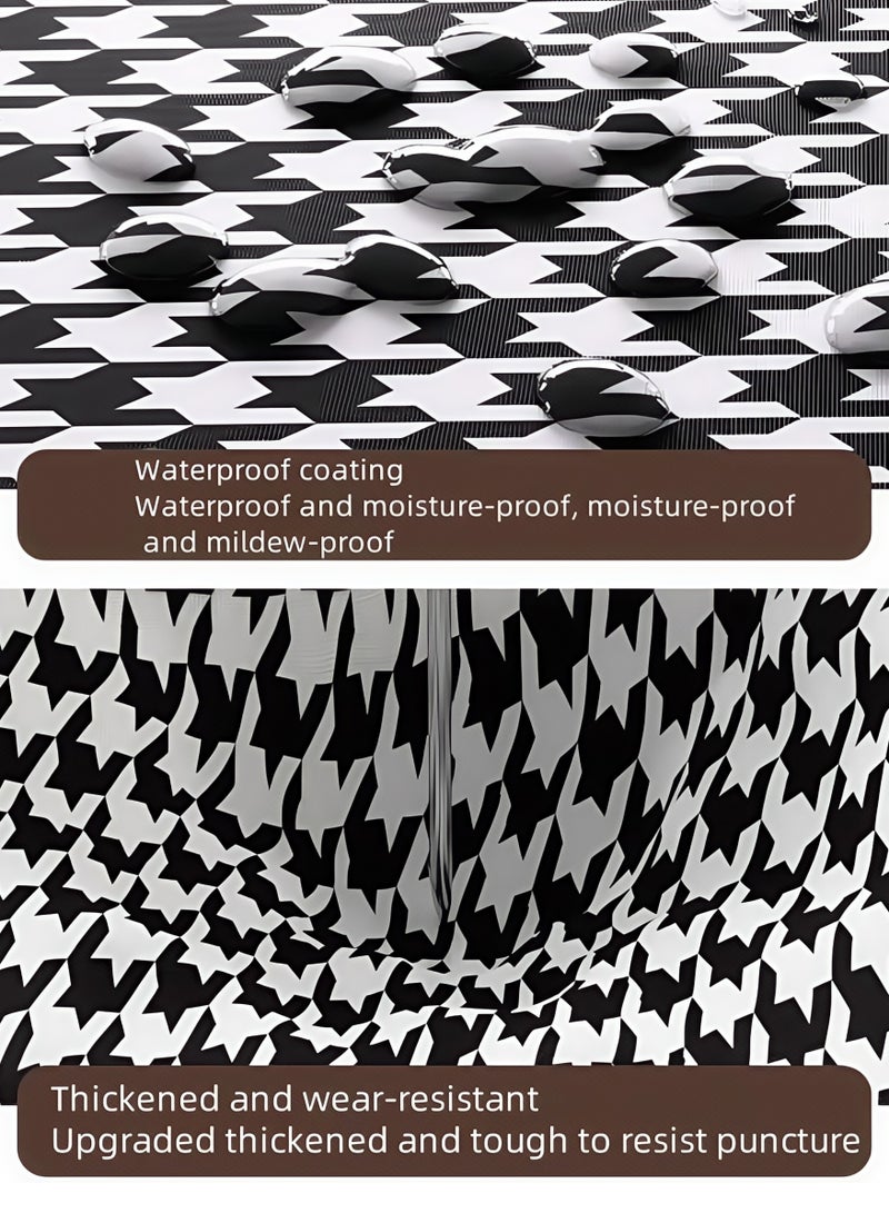 Quilt Storage Bag Oversized Storage Bag Clothes Storage Bag Houndstooth Print Folding Storage Bag Suitable for quilts, blankets, bedding, wardrobe storage bags, with foldable, durable, space-saving handles/zippers, oversized storage bag, 80*30*60 cm (150 liters)  - Image 5