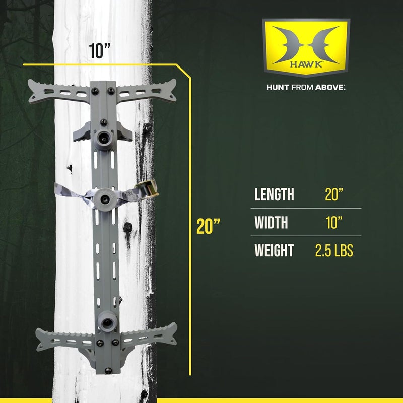 Hawk Helium 20" Lightweight Aluminum Non-Slip Treestand Hunting Climbing Sticks (1-Pack/4-Pack) - Image 2