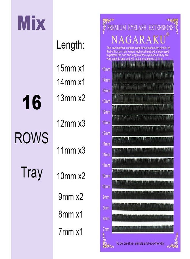 NAGARAKU Eyelash Extensions Individual Lashes 0.03mm D curl 10mm 16 Rows Soft Natural Matte Black Professional Mega Volume Beauty Salon Supplies - Image 5