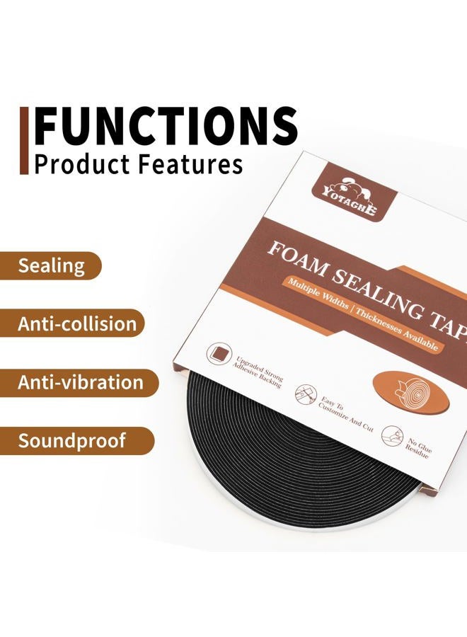 Yotache High Density Foam Tape Neoprene Weather Stripping 1/16 Inch Thick x (.50) 1/2 Inch Wide for Door Insulation, Soundproofing, Rattle, Total 33 Feet Long - Image 5