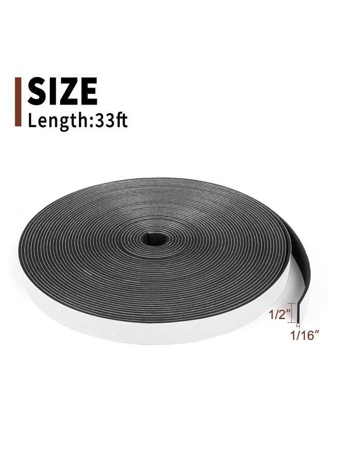 Yotache High Density Foam Tape Neoprene Weather Stripping 1/16 Inch Thick x (.50) 1/2 Inch Wide for Door Insulation, Soundproofing, Rattle, Total 33 Feet Long - Image 4