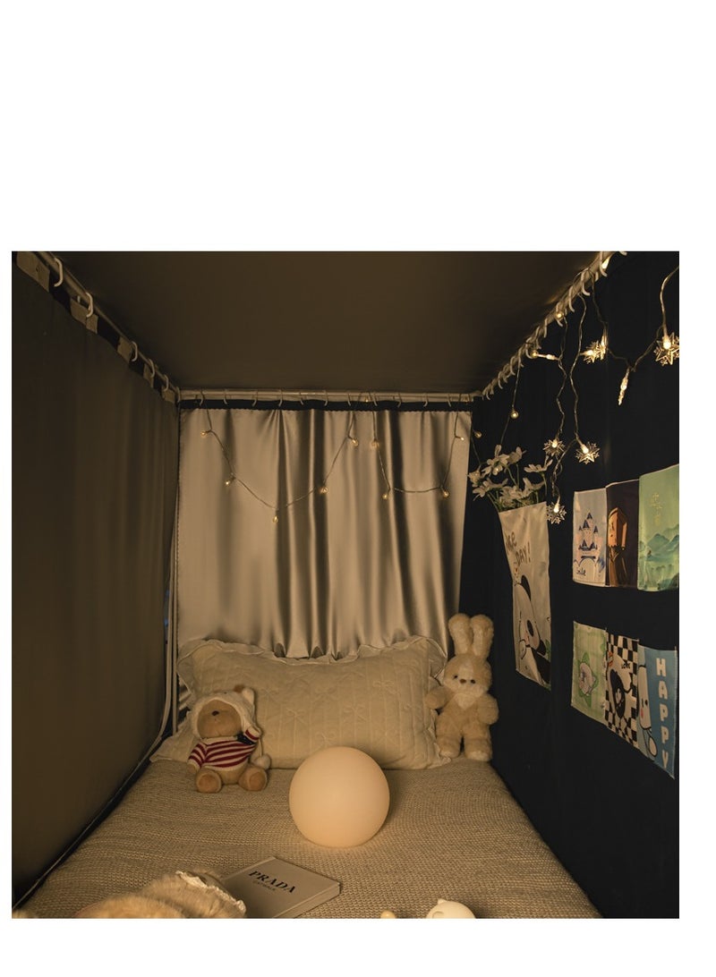 Y&D Bed Canopy Tents Curtain Blackout Curtain Single Bed Tent Curtain Student Shading Cloth Bed Canopy Mosquito Net Student Sleep Privacy Protection - Image 2