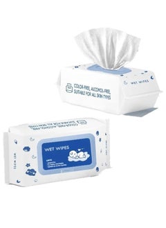 SKY-TOUCH Baby Wet Wipes | Ultra-Soft - 100% Pure Cotton Dry Baby Wipes | Use Wet or Dry | Soft & Sensitive | Extra Strong & Absorbent | Biodegradable, Natural, Chemical Free(1 Pack - 80 Count)  - Image 1