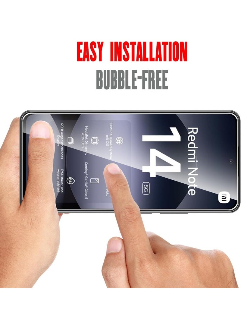 BORTONY Xiaomi Redmi Note 14 4G Screen Protector 2-Pack Scratch Resistant Bubble Free Anti-Fingerprints Tempered Glass for Xiaomi Redmi Note 14 4G - Image 2