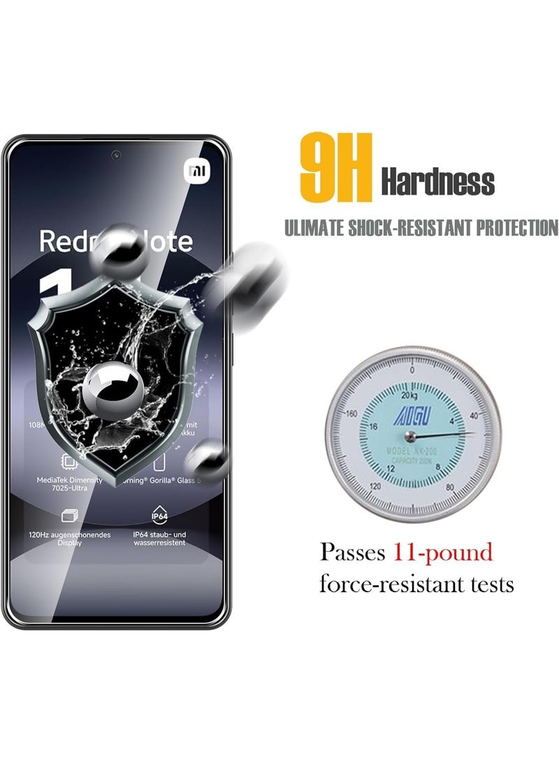 BORTONY Xiaomi Redmi Note 14 4G Screen Protector 2-Pack Scratch Resistant Bubble Free Anti-Fingerprints Tempered Glass for Xiaomi Redmi Note 14 4G - Image 3