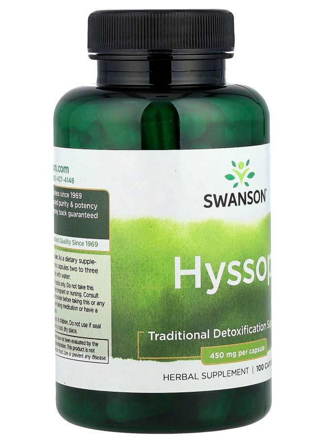 SWANSON Hyssop  450 mg 100 Capsules - Image 2