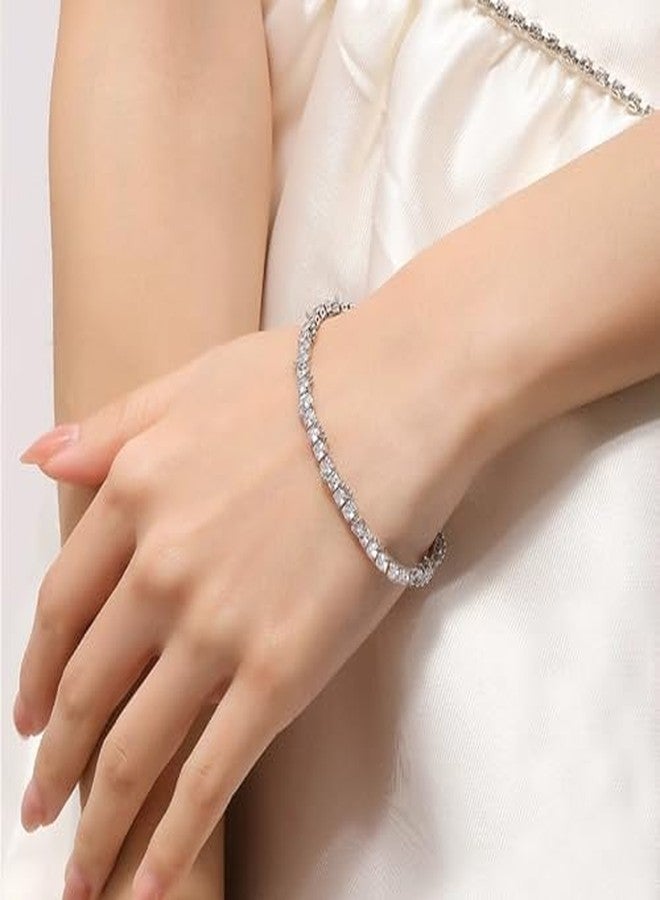 xinxingin Stylish Bracelet for Girls, Elegant Tennis Bracelet for Women, Gold Plated Multi-Row Diamond Bracelet, Ideal Gift for Birthday, Anniversary, Festive Occasions - Image 4