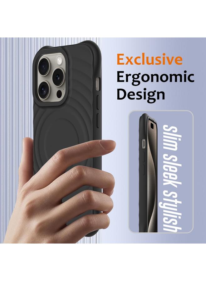 اس-توب جراب لهاتف iPhone 14 Pro Max من السيليكون السائل المغناطيسي MagSafe ذو الملمس المموج - Image 2