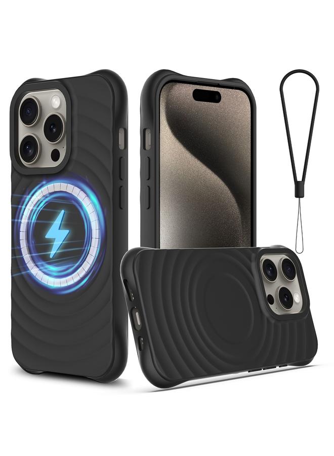 اس-توب جراب لهاتف iPhone 14 Pro Max من السيليكون السائل المغناطيسي MagSafe ذو الملمس المموج - Image 1