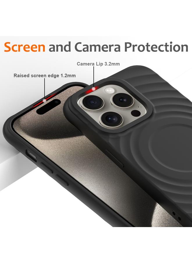 اس-توب جراب لهاتف iPhone 14 Pro Max من السيليكون السائل المغناطيسي MagSafe ذو الملمس المموج - Image 3