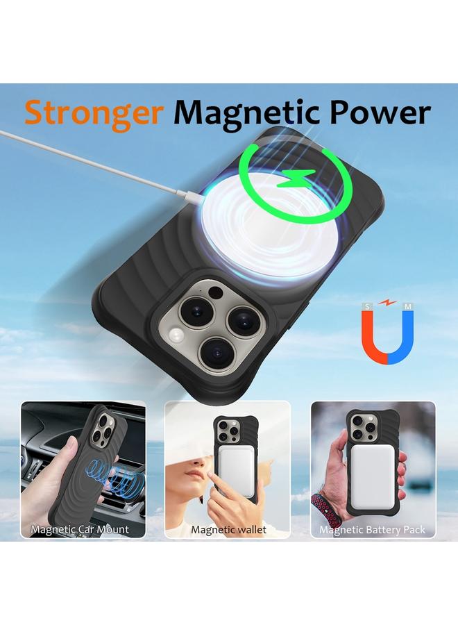 اس-توب جراب لهاتف iPhone 14 Pro Max من السيليكون السائل المغناطيسي MagSafe ذو الملمس المموج - Image 4