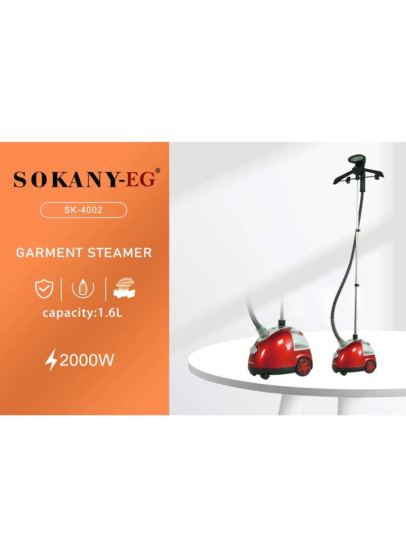 sokany Steamer for Clothes Standing, Foldable Garment Steamer, with Adjustable Ironing Board, Pole Hanger and Detachable Tank, Powerful Fabric Steamer Iron, Perfect for Household, 2000W  - Image 2