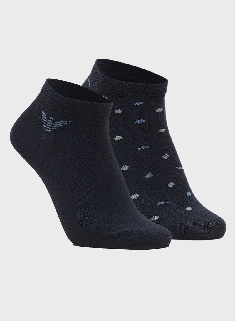 EMPORIO ARMANI 2 Pack Sneaker Socks  - Image 1
