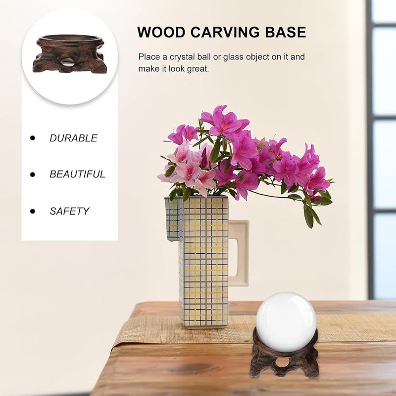 حامل عرض كرة بلورية خشبي قاعدة تمثال للديكور المنزلي والحفلات - Image 5