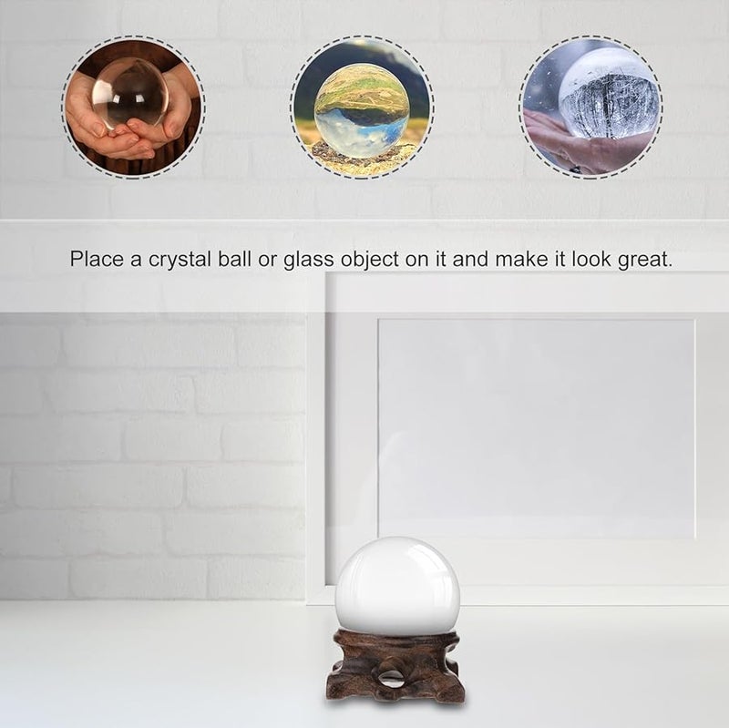 حامل عرض كرة بلورية خشبي قاعدة تمثال للديكور المنزلي والحفلات - Image 4