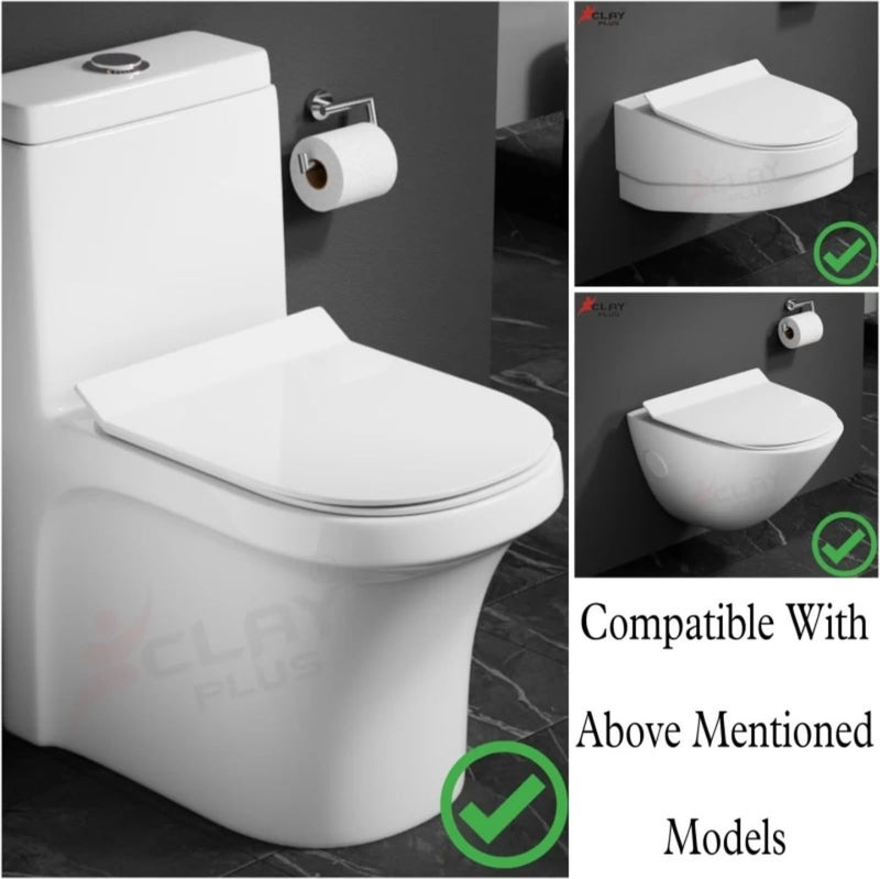 Clay Plus Western Toilet Commode Seat Slow Close Cover Comfort Seating Without Slamming for Toilet Commode (740 SEAT COVER) - Image 2