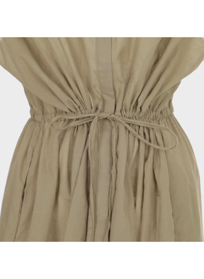 Zara lightweight, Loose-fitting Slimming Sleeveless Dress With Minimalist Waist Drawstring Design - Image 5