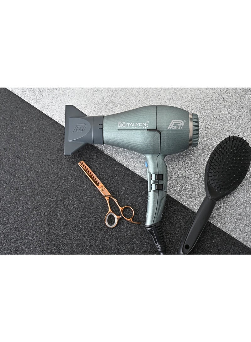 بارلوكس مجفف شعر Parlux DIGITALYON بتقنية مؤين الهواء [قابس أوروبي 220 فولت] رمادي لامع، وحدة واحدة - Image 2