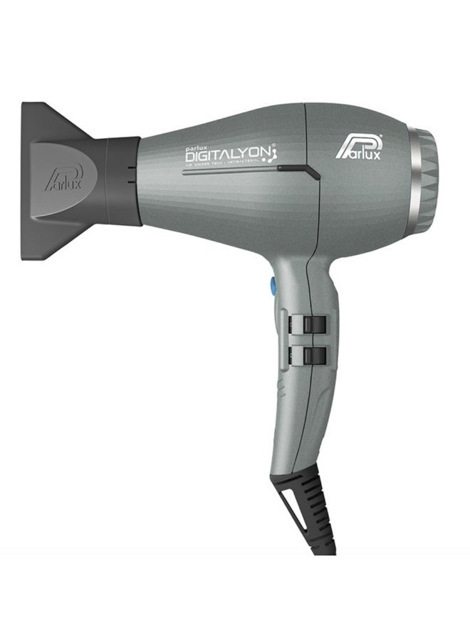 بارلوكس مجفف شعر Parlux DIGITALYON بتقنية مؤين الهواء [قابس أوروبي 220 فولت] رمادي لامع، وحدة واحدة - Image 1
