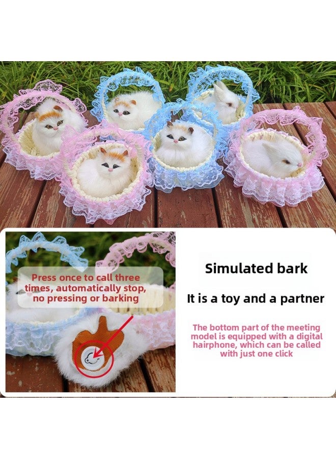 Simulation Cat With Basket Can Call Cat Basket Children's Toys Girls Scenic Crafts Kitten Ornaments-Dimensions:Can Call Black-eared Cat + Luminous Basket, 8 Colors Randomly Distributed - Image 5