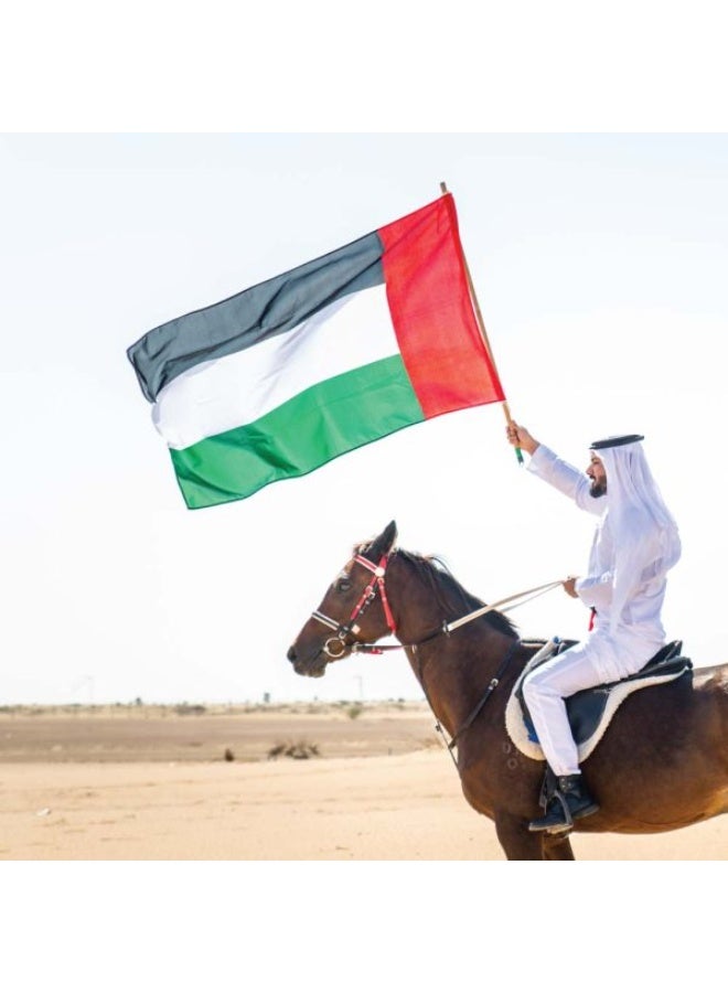 ميلز أعلام الإمارات العربية المتحدة من قماش الساتان مقاس 150 × 90 سم - Image 4