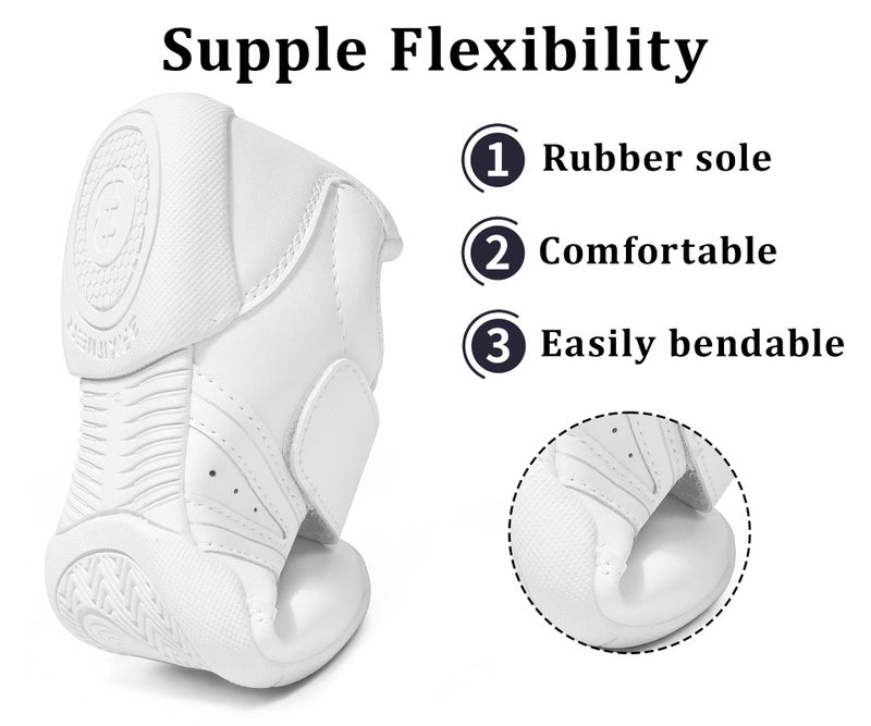 BAXINIER Girls White Cheerleading Shoes Lightweight Youth Competition Cheer Sneakers Kids Training Dance Tennis Shoes - 10 Toddler - Image 3