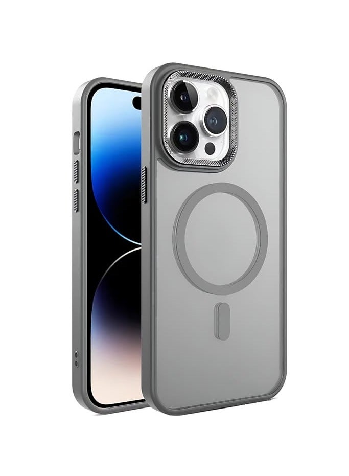 Magnetic Case for iPhone 16pro max  Compatible with MagSafe, Translucent Matte Back Slim Shockproof Phone Cover(silver) - Image 1