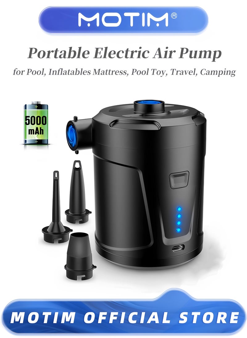 Motim Power Pumps Portable Electric Air Pump with USB Quick Charging Pump for Pool Float Travel Camping Toy Mattress Raft 5000mAh Built-in Power  - Image 1