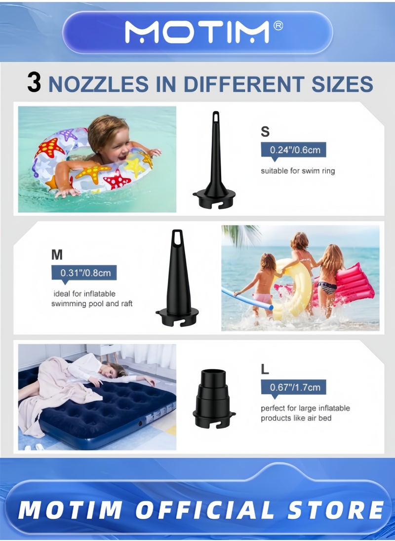 Motim Power Pumps Portable Electric Air Pump with USB Quick Charging Pump for Pool Float Travel Camping Toy Mattress Raft 5000mAh Built-in Power  - Image 4