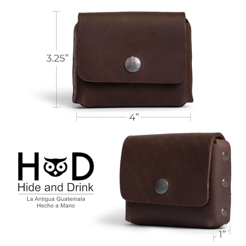 Hide & Drink, Thick Leather Riveted Horizontal Waist Wallet, Holds Up to 12 Cards Plus Folded Bills Coin Holder Organizer, Handmade, Bourbon Brown - Image 4