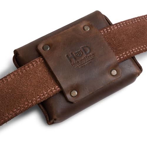 Hide & Drink, Thick Leather Riveted Horizontal Waist Wallet, Holds Up to 12 Cards Plus Folded Bills Coin Holder Organizer, Handmade, Bourbon Brown - Image 3