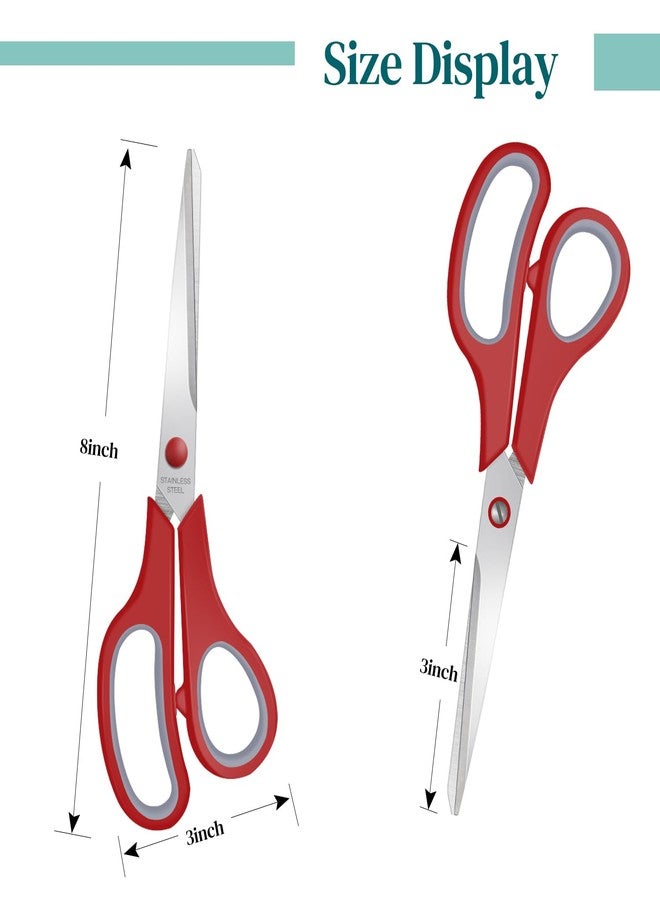 Xnluothsk 3 Packs 8" Sewing Craft Scissors Bulk,Multipurpose Heavy Duty Sharp Paper Scissors,All Purpose Stainless Steel Scissors for Home Office Student Teacher Supplies - Image 2