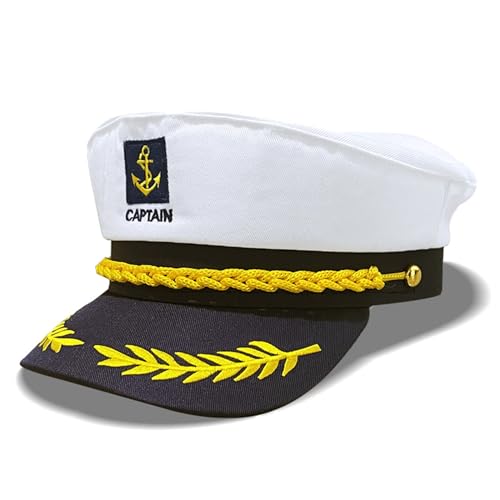 PEWHAUL 2pcs Captain hat, admiral sailor caps, Captain Yacht Hat for men women navy captain costumes accessory - Image 2